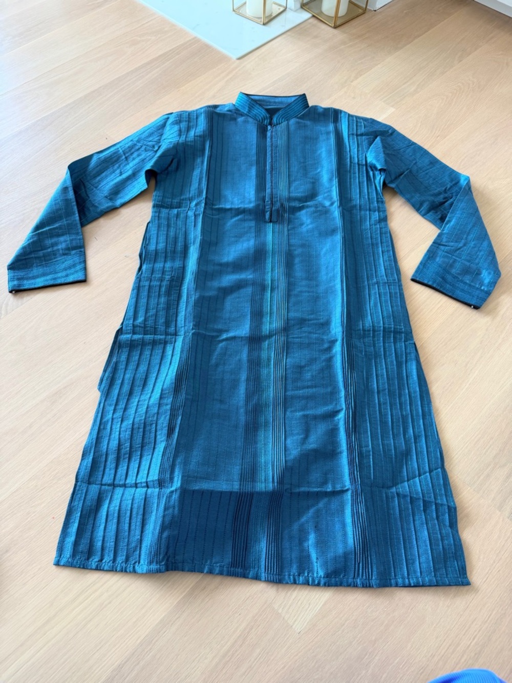 NWT: Men's Teal Long Kurta Set - Picture 5 of 8